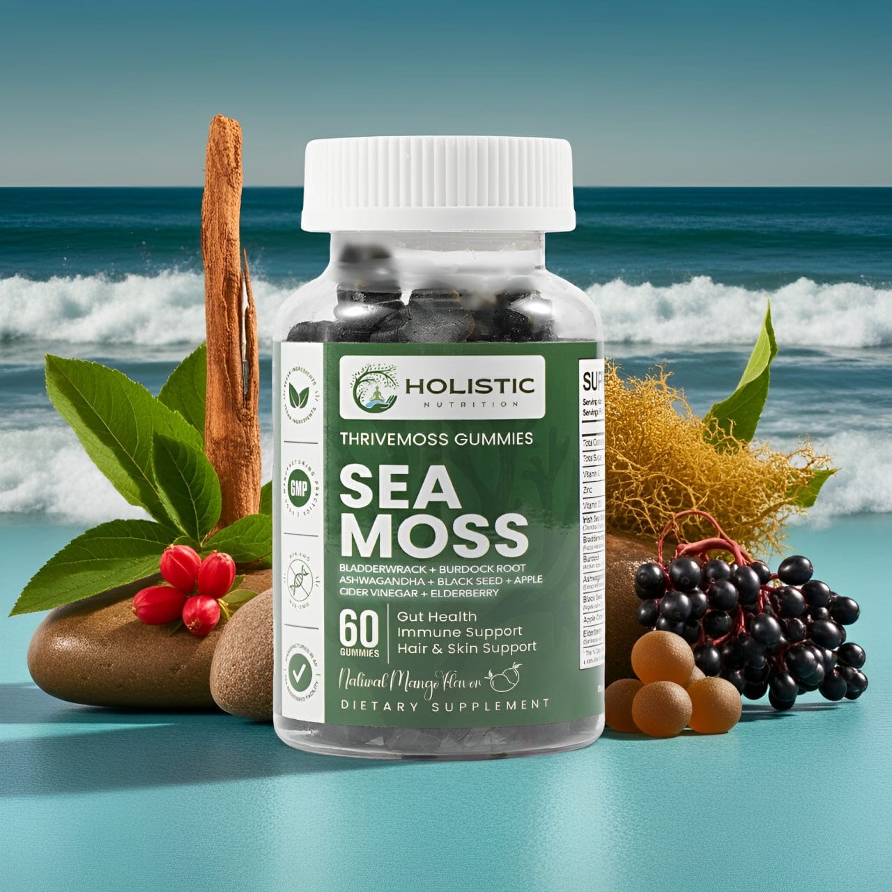 Holistic Nutra™ 10-IN-1 THRIVEMOSS Skin & Hair Gummies